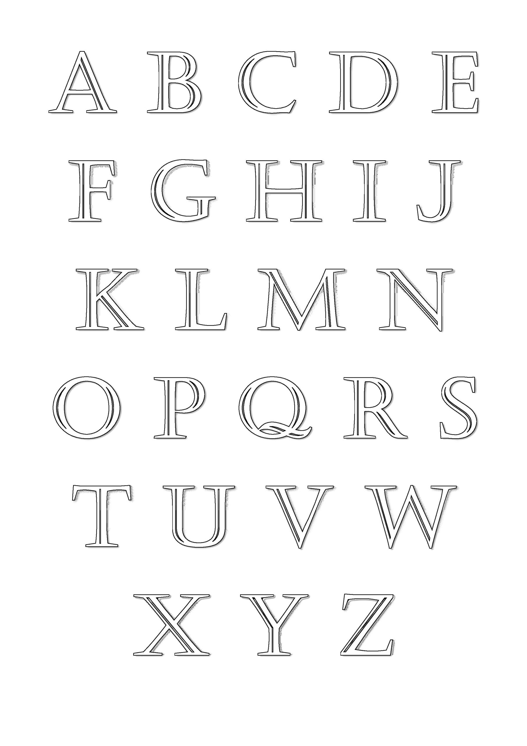 Letras do alfabeto para colorir, imprimir e pintar 04